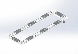 flache Doppelspur ， Rechteckige Bodenplattenkette ， Ringschiene 300/1000, 8/0T ， schwere Last