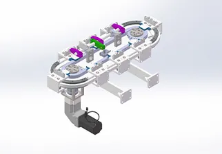 vertikale Installation ， Elliptische Bodenplattenkette ， Doppelspur vorne und hinten ， Ringschiene 255.8/3t ， Leuchtlast